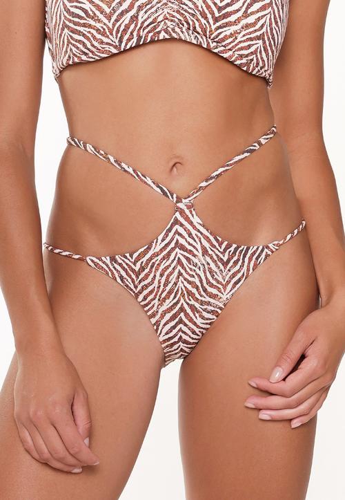 Rückansicht von LingaDore Bikini Mini Brief Bikini Hose Damen Zebradruck