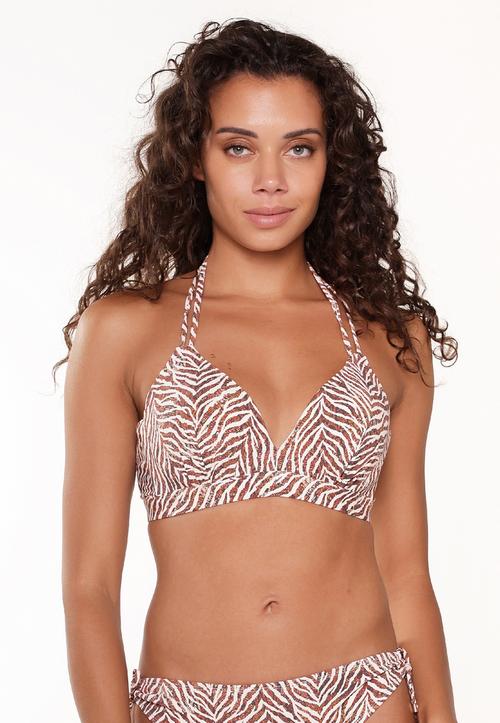 Rückansicht von LingaDore Triangle Bikini Bikini Oberteil Damen Zebradruck