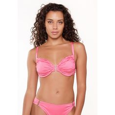 Rückansicht von LingaDore Wire Bikini Bikini Oberteil Damen Hot pink
