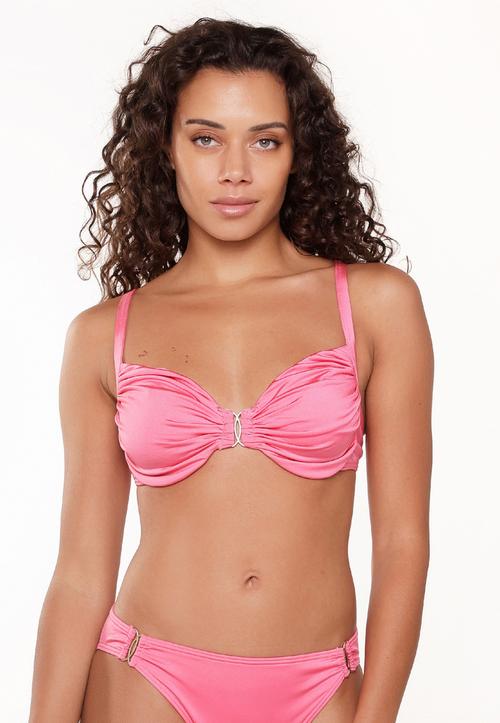 Rückansicht von LingaDore Wire Bikini Bikini Oberteil Damen Hot pink