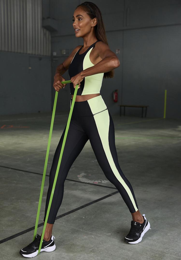LASCANA Active LASCANA Active Leggings Leggings Damen - schwarz - gr&uuml;n - 1 | SportScheck