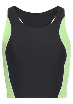 LASCANA Active Crop-Top Croptop Damen schwarz/grün