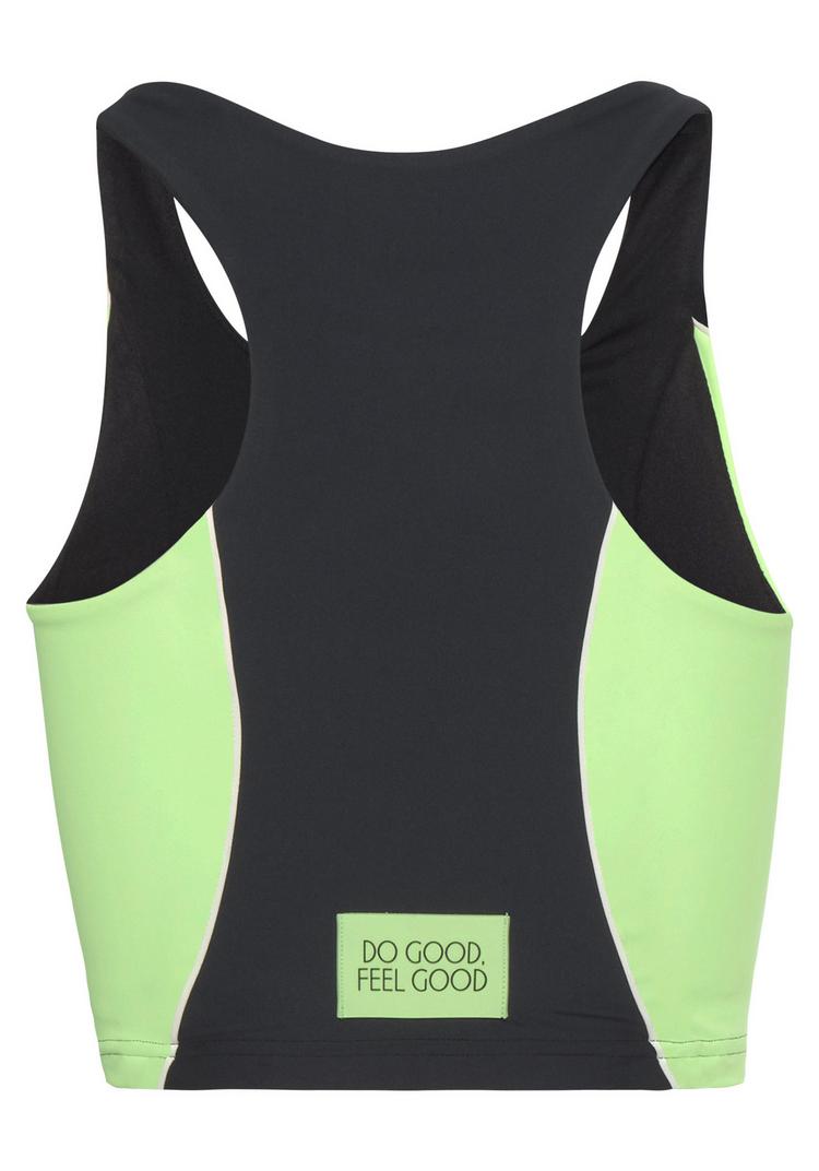 LASCANA Active LASCANA Active Crop-Top Croptop Damen - schwarz - gr&uuml;n - 0 | SportScheck