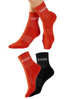 LSCN by Lascana Tennissocken Tennissocken 1x schwarz, 1x orange