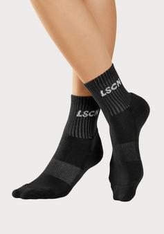 Rückansicht von LSCN by Lascana Tennissocken Sportsocken schwarz orange