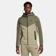 Nike Tech Fleece Sweatjacke Herren oliv / beige