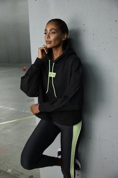 Rückansicht von LASCANA Active Hoodie Hoodie Damen schwarz