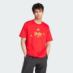 Rückansicht von adidas UEFA EURO24™ Spanien T-Shirt T-Shirt Herren Better Scarlet