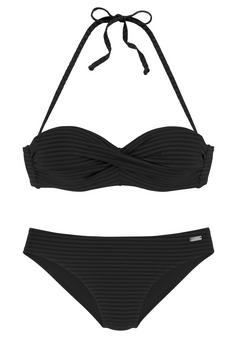 VENICE BEACH Bügel-Bandeau-Bikini Bikini Set Damen schwarz