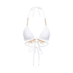 Moda Minx Seychelles Triangle Wrap Bikini Oberteil Damen White