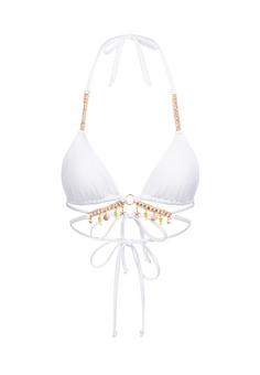 Moda Minx Seychelles Triangle Wrap Bikini Oberteil Damen White