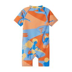 Rückansicht von reima Atlantti Schwimmanzug Kinder Orange