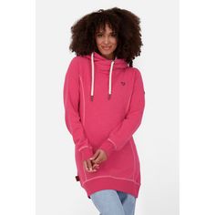 Rückansicht von ALIFE AND KICKIN Hooded Longsweat Sweatshirt Damen pink fuchsia