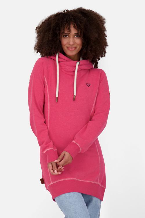 Rückansicht von ALIFE AND KICKIN Hooded Longsweat Sweatshirt Damen pink fuchsia