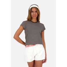 Rückansicht von ALIFE AND KICKIN MimmyAK T-Shirt Damen weiß stripes / schwarz stripes