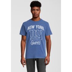 Rückansicht von Re:Covered NFL NY Giants Logo Printshirt Herren Blau