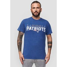 Rückansicht von Re:Covered NFL New England Patriots Printshirt Herren Blau