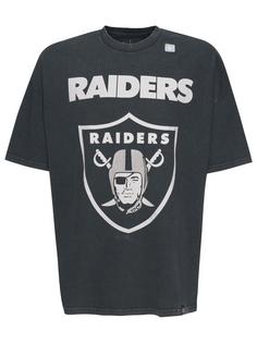 Re:Covered NFL Raiders Shield Oversized Washed Printshirt Herren Black