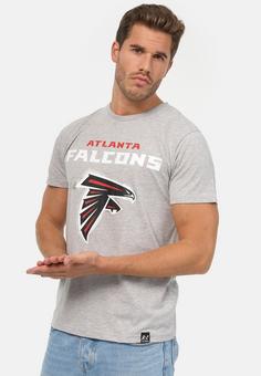 Rückansicht von Re:Covered NFL Falcons Core Printshirt Herren Grey Marl