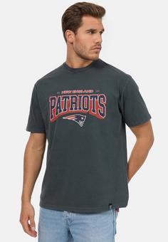 Rückansicht von Re:Covered NFL Patriots 17 Washed Relaxed Printshirt Herren Black