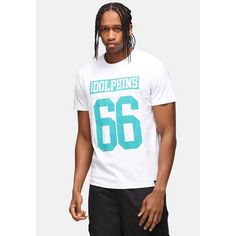 Rückansicht von Re:Covered NFL Dolphins 82 Core Printshirt Herren White