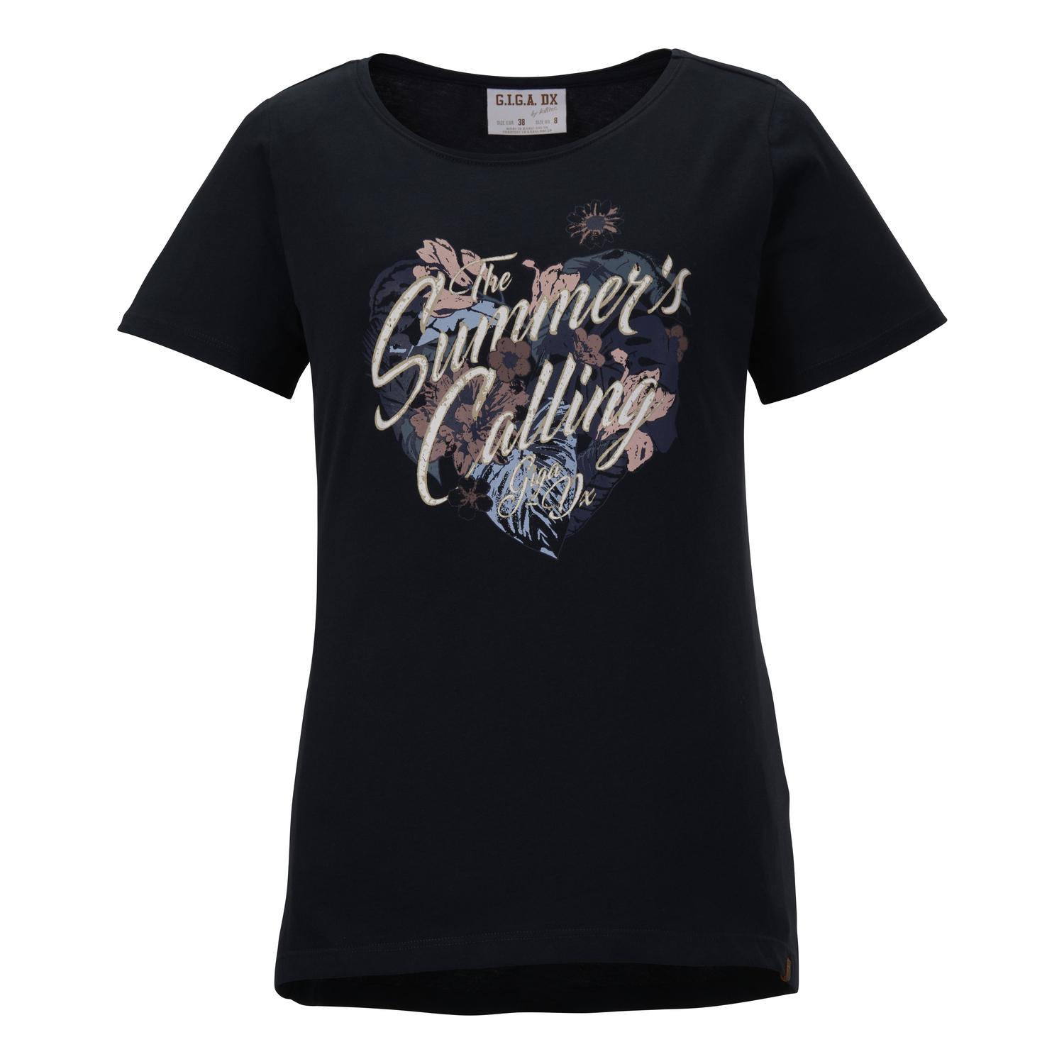 G.I.G.A. DX Damen T-Shirt Mit Raffung – Lässig, Aus 100% Baumwolle