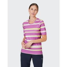 Rückansicht von JOY sportswear TANYA T-Shirt Damen purple haze stripes