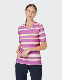 Rückansicht von JOY sportswear TANYA T-Shirt Damen purple haze stripes