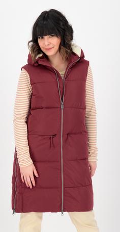 Rückansicht von DEPROC active GILMOUR LONG VEST Parka Damen wine red