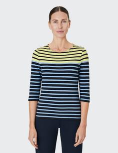 Rückansicht von JOY sportswear CELIA T-Shirt Damen pale lemon stripes