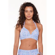 Rückansicht von LingaDore Triangle Bikini Bikini Oberteil Damen Blue paisley print
