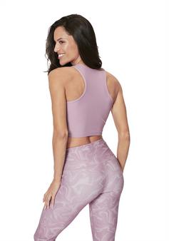 Rückansicht von LASCANA Active Crop-Top Croptop Damen rosa