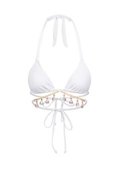 Moda Minx Iris Droplet Triangle Wrap Bikini Oberteil Damen White