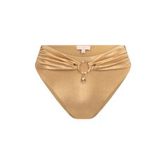 Moda Minx Kos Pendant Hoop High Waist Bikini Hose Damen Gold Shimmer
