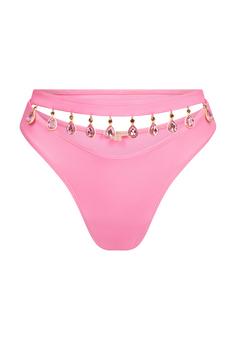 Moda Minx Hera Droplet Cut Out High Waist Bikini Hose Damen Pink