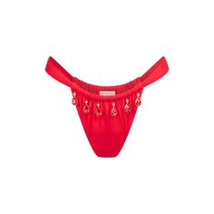Moda Minx Selene Droplet Rouched Fixed Bikini Hose Damen Red