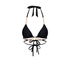 Moda Minx Seychelles Triangle Wrap Bikini Oberteil Damen Black