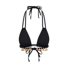 Moda Minx Selene Droplet Double Strap Triangle Bikini Oberteil Damen Black