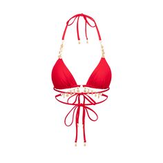 Moda Minx Valentina Coin Waist Wrap Triangle Bikini Oberteil Damen Red