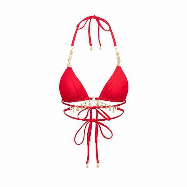 Moda Minx Valentina Coin Waist Wrap Triangle Bikini Oberteil Damen Red