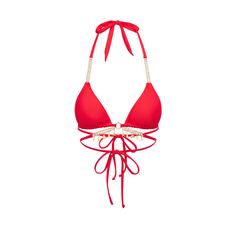 Moda Minx Seychelles Triangle Wrap Bikini Oberteil Damen Red
