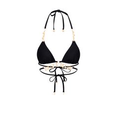 Moda Minx Valentina Coin Waist Wrap Triangle Bikini Oberteil Damen Black