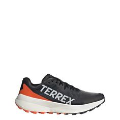 Rückansicht von adidas Terrex Agravic Speed Trailrunning-Schuh Wanderschuhe Core Black / Grey One / Impact Orange