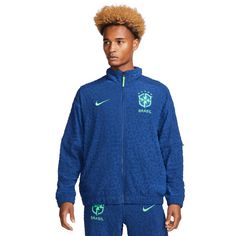 Nike Brasilien Solo Swoosh Trainingsjacke Herren blau / hellgrün