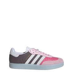 Rückansicht von adidas Velosamba Leather Fahrradschuh Sneaker Charcoal / Cloud White / Clear Pink