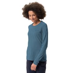 Rückansicht von VAUDE Women's Yaras LS Wool Shirt T-Shirt Damen blue gray