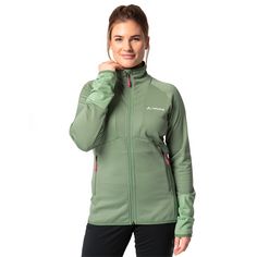 Rückansicht von VAUDE Women's Monviso Fleece FZ Jacket II Outdoorjacke Damen willow green