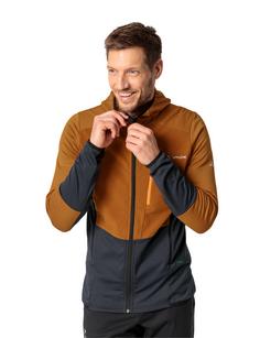 Rückansicht von VAUDE Men's Monviso Hooded Grid Fleece Jacket Outdoorjacke Herren silt brown