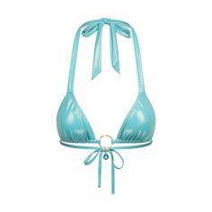 Moda Minx Mykonos Pendant Hoop Triangle Bikini Oberteil Damen Baby Blue Shimmer