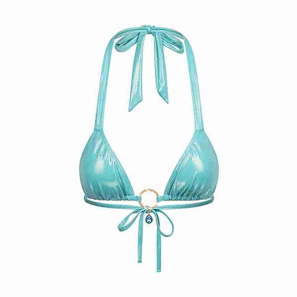 Moda Minx Mykonos Pendant Hoop Triangle Bikini Oberteil Damen Baby Blue Shimmer